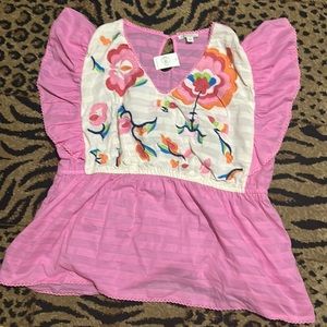 Embroidered pink blouse